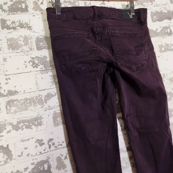 American Eagle Outfitters Jegging Women Plum Purple Super Stretch Size 4 Regular - Picture 9 of 16
